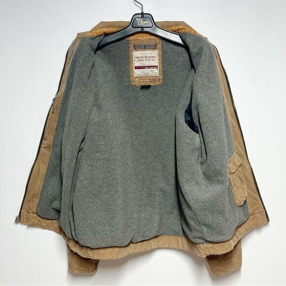 VTG Abercrombie & Fitch Mens Field Canvas Chore Barn Jacket Insulated Brown XL - Picture 4 of 6